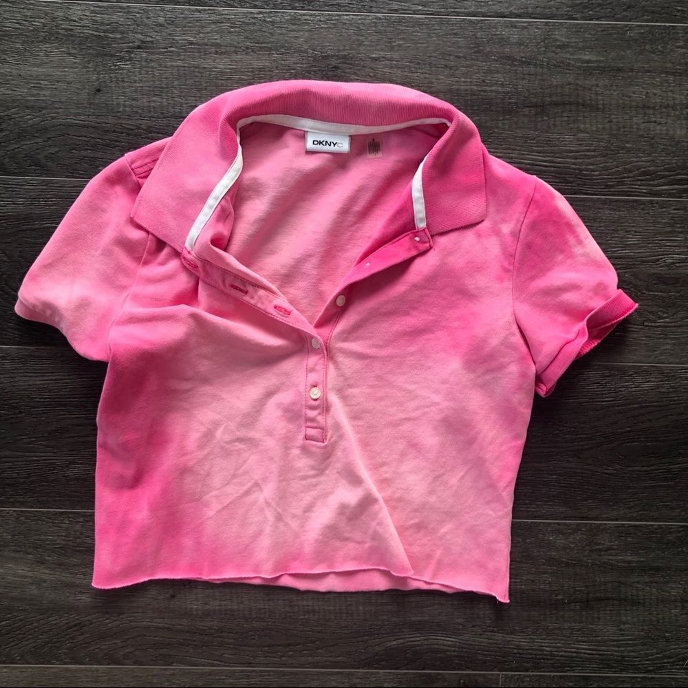 DKNYC BLEACHED PINK POLO